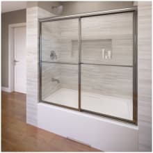 Deluxe 58-1/2" High x 59" Wide Bypass Framed Tub Door with Clear Glass
