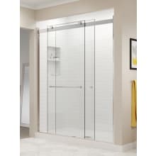 Rotolo 70" High x 52" Wide Bypass Semi Frameless Shower Door with Clear Glass