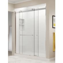 Rotolo 70" High x 56" Wide Bypass Semi Frameless Shower Door with Clear Glass