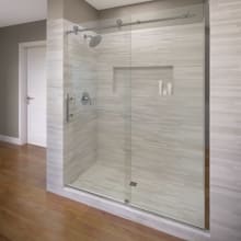 Vinesse 76" High x 47" Wide Single Sliding Frameless Shower Door with AquaGlideXP Clear Glass