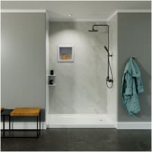 48"W x 96"H x 48"D Poly Alloy 3-Wall Alcove Shower Wall Kit with Arctic Mist Trim and Accessories