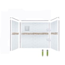 72" x 48" x 96" Poly Surface Tub and Shower Surround with Accessories, Trim, and Katrina Design Strip