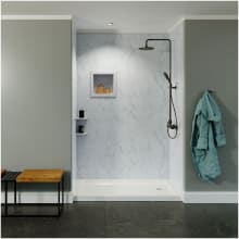 48"W x 96"H x 48"D Poly Alloy 3-Wall Alcove Shower Wall Kit with Arctic Mist Trim and Accessories