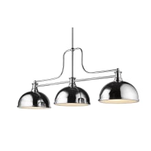 Agnes 3 Light 52" Wide Billiard and Linear Chandelier with Dome Shades