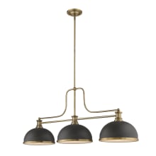 Agnes 3 Light 52" Wide Billiard and Linear Chandelier with Cone Shades