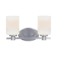 Ridley 2 Light 13" Wide Vanity Light with Frosted Glass Shades