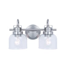 Ridge 2 Light 15" Wide Vanity Light with Clear Glass Shades
