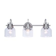Ridge 3 Light 24" Wide Vanity Light with Clear Glass Shades