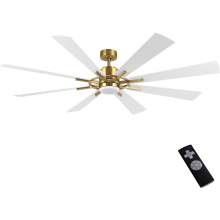 Aurelius 80" 8 Blade Indoor Smart LED Ceiling Fan with Remote Control