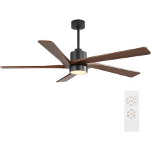 Aurelius 72" 5 Blade Indoor Smart LED Ceiling Fan with Remote Control