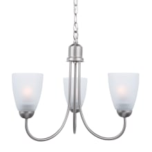 Downing 3 Light 15" Wide Chandelier with Frosted Glass Shades