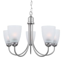 Downing 5 Light 20" Wide Chandelier with Frosted Glass Shades