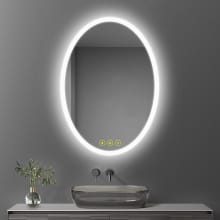 Zachary 24" W x 32" H Contemporary Oval Aluminum Frameless Bathroom Wall Mirror