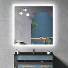 Mateo 36" W x 36" H Contemporary Rectangular Aluminum Frameless Bathroom Wall Mirror with LED Lighting