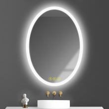 Zachary 20" W x 28" H Contemporary Oval Aluminum Frameless Bathroom Wall Mirror