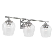 3 Light 24" Wide Vanity Light with Clear Glass Shades