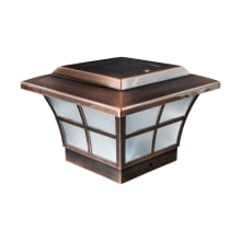 7" Wide LED Solar Post Cap Light that fits 3.5" x 3.5" or 4" x 4" Post