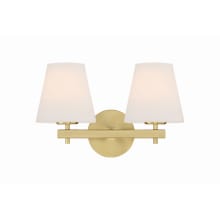 2 Light 16" Wide Vanity Light with Frosted Glass Shades