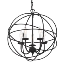 5 Light 17" Wide Taper Candle Chandelier