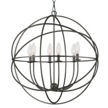 6 Light 23" Wide Taper Candle Chandelier