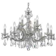 12 Light 30" Wide Chandelier with Crystal Accents