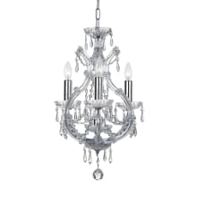 4 Light 12" Wide Chandelier with Crystal Accents