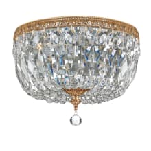 3 Light 12" Wide Flush Mount Ceiling Fixture with Crystal Shades