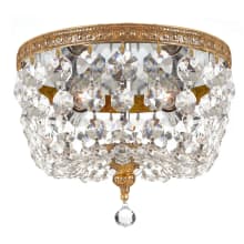 2 Light 8" Wide Flush Mount Ceiling Fixture with Crystal Shades