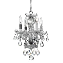4 Light 11" Wide Chandelier with Crystal Accents