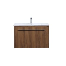 Lycomedes 30" Wall Mounted Single Basin Vanity Set with Cabinet and Resin Vanity Top