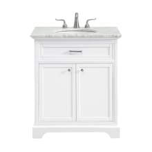Sucro 30" Free Standing Single Basin Vanity Set with Cabinet and Marble Vanity Top