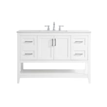 Audy 48" Free Standing Single Basin Vanity Set with Cabinet and Engineered Marble Vanity Top