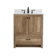 Matthus 30" Free Standing Single Basin Vanity Set with Cabinet, Engineered Marble Vanity Top, and Backsplash