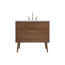 Mamaea 36" Free Standing Single Basin Vanity Set with Cabinet and Engineered Marble Vanity Top