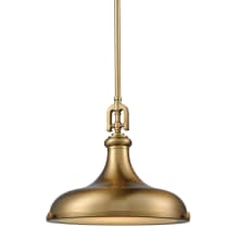 Stabler Single Light 15" Wide Pendant with Metal Shade