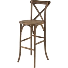 18" Wide Rustic Farmhouse Bar Stool with X Back