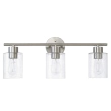 Lydia 3 Light 23" Wide Bathroom Vanity Light with Seeded Glass Shades