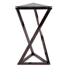 Gareth 18" Glass and Stainless Steel Accent Table