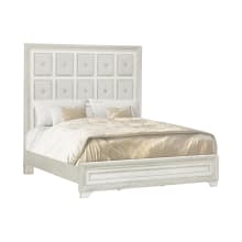 Quirine King Rubberwood Upholstered Panel Bed Frame