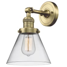 Walter 8" Wide Bathroom Sconce with Clear Glass Shade