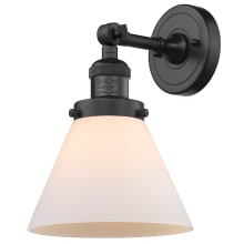 Walter 8" Wide Bathroom Sconce with Frosted Glass Shade