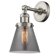 Walter 6-1/4" Wide Bathroom Sconce with Smoked Glass Shade