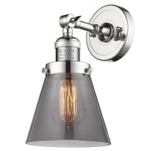 Walter 6-1/4" Wide Bathroom Sconce with Smoked Glass Shade