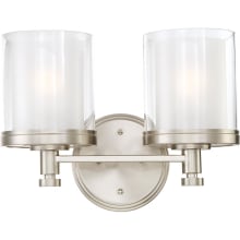 Immured 2 Light 13-3/4" Wide Bathroom Vanity Light with Clear Glass Shades
