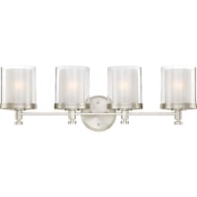 Immured 4 Light 29-3/4" Wide Bathroom Vanity Light with Clear Glass Shades