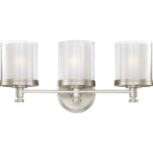 Immured 3 Light 21-3/4" Wide Bathroom Vanity Light with Clear Glass Shades