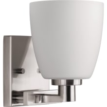 Zoey 7" Tall Bathroom Sconce with Etched Glass Shade