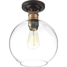 Aubrey 10" Wide Semi-Flush Globe Ceiling Fixture with Clear Glass Shade