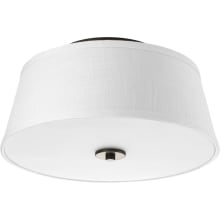 Mia 14" Wide 2 Light Semi-Flush Ceiling Fixture with Fabric Shade