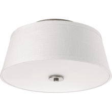 Mia 14" Wide 2 Light Semi-Flush Ceiling Fixture with Fabric Shade